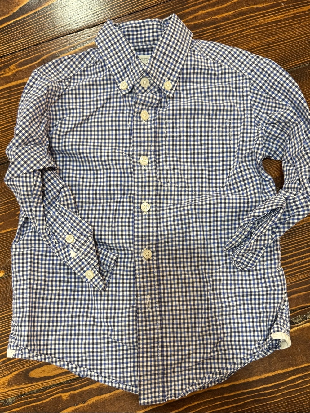 Crewcuts Toddler Boy Blue Gingham Button-Down Shirt